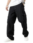 Wolves Black Baggy Men Cargo Jeans