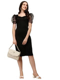 Bodycon Western Black Dress for Women