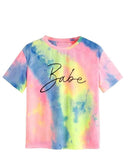 JUNEBERRY® Cotton Blend Tie & Dye Round Neck Half Sleeve Regular Fit Printed T-Shirt for Women & Girls