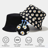 Bucket Hats for Women Daisy Print