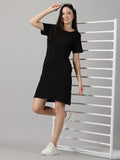 Women Casual Black T Shirt Dresses